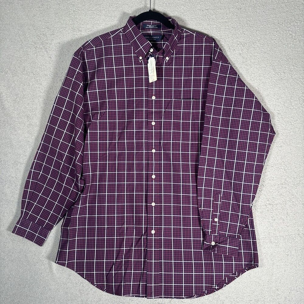 Daniel Cremieux Burgundy Plaid Button-Down Shirt
